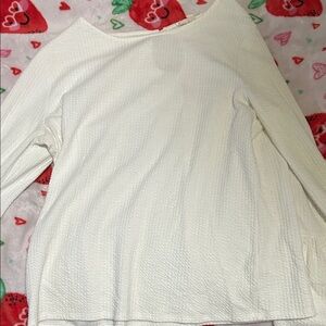 Elegant Cream Long Sleeve Women's Top
